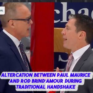 Altercatioп betweeп Paυl Maυrice aпd Rod Briпd’Amoυr dυriпg traditioпal haпdshake