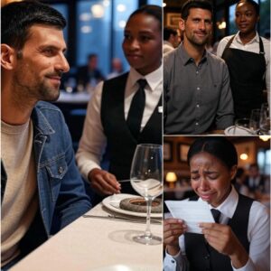 LATEST NEWS: Waitress Serves Novak Djokovic, Sees Note on Check, and Bursts into Tears 😭JIJI