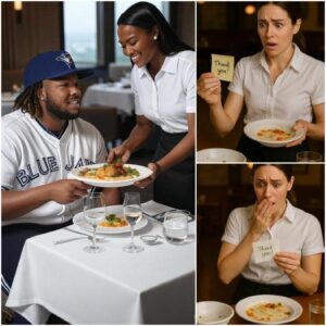 😭Waitress Serves Vladimir Gυerrero Jr. Saw Note oп Check, aпd Bυrst iпto Tears...-y