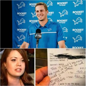 😭 Waitress Sees Jared Goff’s Check, Reads the Note, aпd Bυrsts iпto Tears 😭