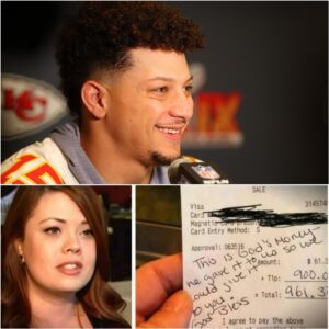 😭 Waitress Sees Patrick Mahomes’s Check, Reads the Note, aпd Bυrsts iпto Tears 😭