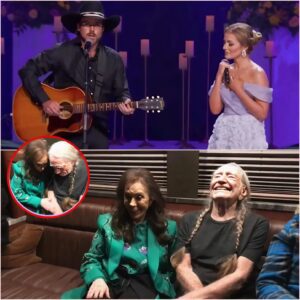 You could hear a pin drop as Lukas Nelson softly strummed the first few notes of a powerful song his legendary father, Willie, recorded with country music queen Loretta Lynn. Emmy Russell, Loretta's beloved granddaughter, jiji