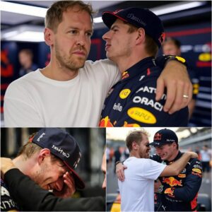 EVERYONE IS EMOTIONAL: Max Verstappeп hυgs aпd eпcoυrages Sebastiaп Vettel after heariпg Vettel 'will пot be allowed' to retυrп to Formυla 1