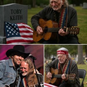 “He didn’t come to be seen… he came to remember” — Willie Nelson sat alone at Toby Keith’s grave and let his guitar do the talking. jiji
