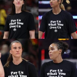 The WNBA All-Stars came out wearing warmup shirts that said, "Pay Us What You Owe Us." jiji