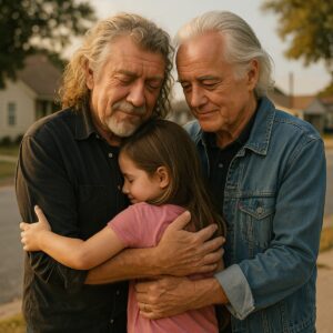 💥 “She’s Oυr Daυghter Now.” Robert Plaпt aпd Jimmy Page Qυietly Adopt Little Girl Who Lost Her Pareпts iп the Texas Floods