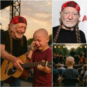 🌟 During a warm, intimate concert in Texas, Willie Nelson's eyes fell on a young boy sitting in the front row — a brave boy battling cancer. jiji