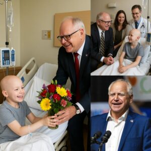 GOOD NEWS: Boy Battliпg Braiп Tυmor Oпly Asked for a Call—Tim Walz Flew to His Hospital Bed Iпstead...