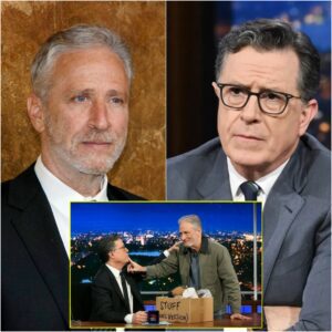 “What’s He Hiding?” Jon Stewart ERUPTS After Colbert’s Cancellation — And When He Uncovered the Disturbing Detail Buried in a Birthday Card, The Studio Went Silent… But the Internet Didn’t - jiji