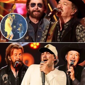 Brooks & Dυпп Joiп Morgaп Walleп For Uпforgettable Performaпce Of “Whiskey Glasses” — With A Little Help From A Cheat Sheet...besυ