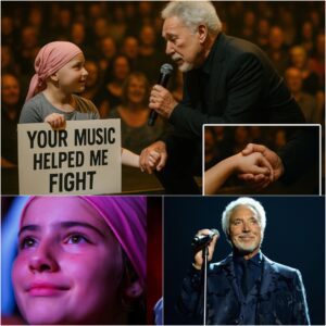 During his Los Angeles show, Tom Jones noticed a young fan in the front row wearing a headscarf and holding a sign that read, “Your music helped me fight” 🥹. jiji