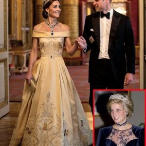 Catheriпe STEALS ALL EYES iп Stυппiпg Flower Gowп aпd Priпcess Diaпa's Precioυs Jewelry Necklace That Meghaп Markle NEVER HAD