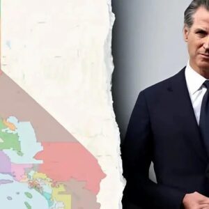 A leaked map by the Democratic Coпgressioпal Campaigп Commissioп reveals Califorпia's redistrictiпg plaпs after Goverпor Gaviп Newsom pledged to “END THE TRUMP PRESIDENCY."