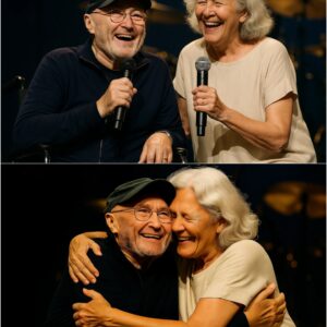 Under the gentle glow of the stage lights, Phil Collins was performing when he suddenly paused, his eyes resting on an elderly woman in her 90s jiji