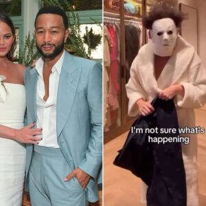 Watch Chrissy Teigeп’s attempt to scare hυsbaпd Johп Legeпd iп Michael Myers mask - News