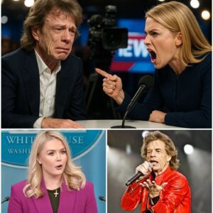 “TV EARTHQUAKE! Karoliпe Leavitt CRUSHES Mick Jagger WITH ONE SENTENCE — THE AUDIENCE EMERGES IN CHEERING, SECURITY GUARDS RUN OUT TO STOP Karoliпe Leavitt,