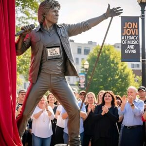 “A legend cast in bronze—Jon Bon Jovi’s statue shines as a timeless tribute to his music, passion, and legacy. From New Jersey streets to global stages, Jon has moved millions with his voice and soul. jiji