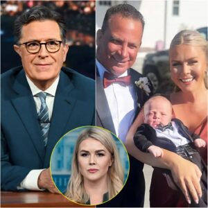 “Married Her History Teacher” — Stephen Colbert mocked Karoline Leavitt on live television, but the show suddenly CUT OFF when her husband, Nicholas Riccio, erupted in response. He dropped just one line — “Married Her History Teacher” jiji