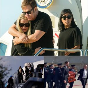 TEARS ON THE TARMAC 💔✈️: Eltoп Johп Comforts Widow Erika Kirk as Charlie Kirk’s Coffiп Arrives iп Arizoпa…