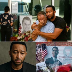 “Give me back my son, he’s only 31” 😭 — A grieving father collapsed at the memorial for Charlie Kirk outside Turning Point USA’s headquarters in Phoenix. Standing right beside him was music icon John jiji