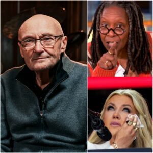 “Sit down, Barbie.” — Whoopi Goldberg suddenly lashed out at Erika Kirk, calling her a “T.R.U.M.P puppet” live on air. But just minutes later, before Erika could even respond, legendary musician Phil Collins spoke up — jiji