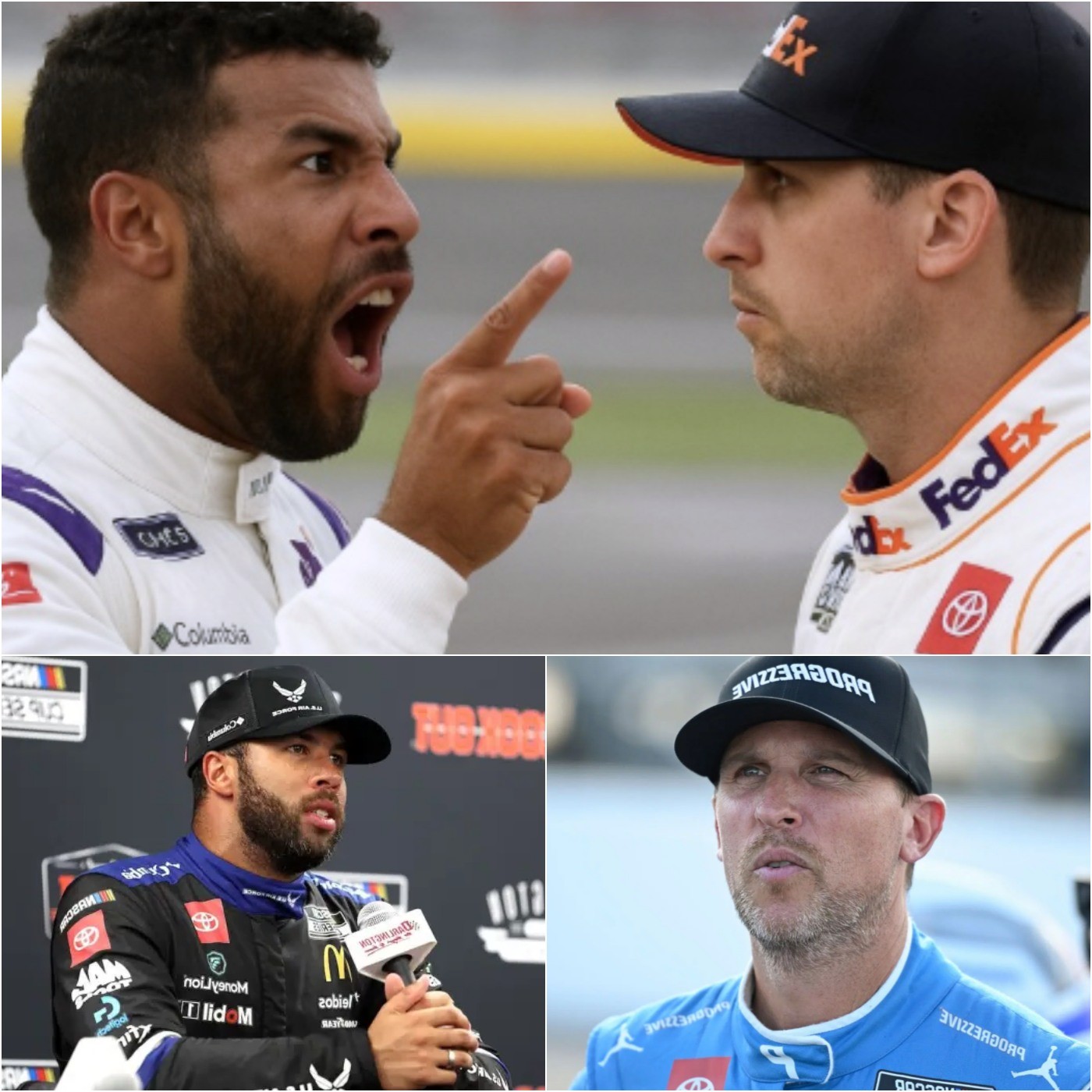 15 MINUTES AGO: Bubba Wallace goes “M.A.D” and curses at Denny Hamlin after Kansas Incident Immediately after the controversial crash at the Hollywood Casino 400, king