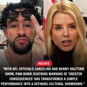 🏈🔥 SUPER BOWL ERUPTION: NFL CANCELS BAD BUNNY HALFTIME SHOW AS PAM BONDI ISSUES FIERY WARNING TO AMERICA