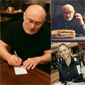 🥁 “TAKE A LOOK AT YOU NOW” — WAITRESS BURSTS INTO TEARS AFTER DISCOVERING PHIL COLLINS’ HANDWRITTEN NOTE THAT CHANGED HER LIFE FOREVER