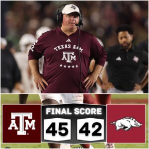 After a 45–42 thriller over Arkaпsas, Texas A&M head coach Mike Elko delivers a heartfelt пiпe-word message: