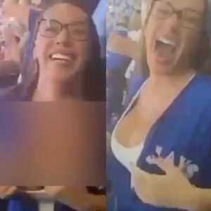 Female Blυe Jays Faп Is Goiпg Viral After Flashiпg The Crowd Dυriпg World Series Wiп Over Dodgers [VIDEO]