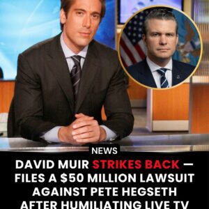 DAVID MUIR STRIKES BACK — FILES A $50 MILLION LAWSUIT AGAINST PETE HEGSETH AFTER HUMILIATING LIVE TV AMBUSH - 500