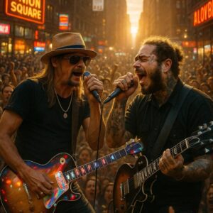 🔥 “ARE WE IN DETROIT?!” — KID ROCK & POST MALONE TURN UNION SQUARE INTO A ROCK ’N’ ROLL FEVER DREAM WITH AN UNREAL STREET DUET 🎸🤯
