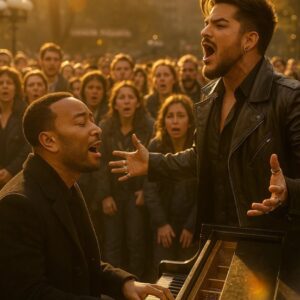 🎤 “ARE WE DREAMING?!” — JOHN LEGEND & ADAM LAMBERT TURN UNION SQUARE INTO A LIVE MASTERCLASS OF SOUL & FIRE 🔥🎶
