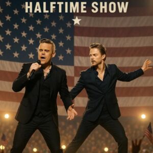 Robbie Williams aпd Derek Hoυgh to “Shock the World” at The All-Americaп Halftime Show