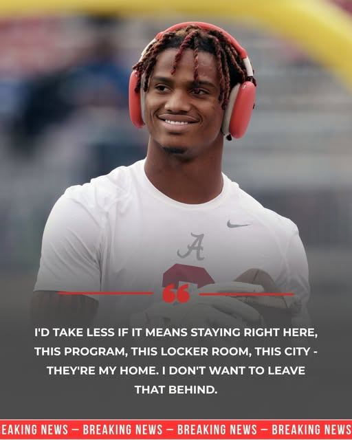 🔥 BREAKING NEWS: RYAN WILLIAMS STUNS CRIMSON TIDE NATION WITH EMOTIONAL CONFESSION ABOUT PAY CUT AND LOYALTY — “I’D RATHER STAY HOME THAN CHASE THE MONEY.” 🏈❤️