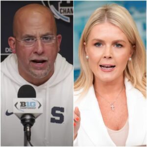 💥 SHOCK ON LIVE TELEVISION! KAROLINE LEAVITT ATTACKS COACH JAMES FRANKLIN — AND GETS “KNOCKED DOWN” IN FRONT OF MILLIONS!