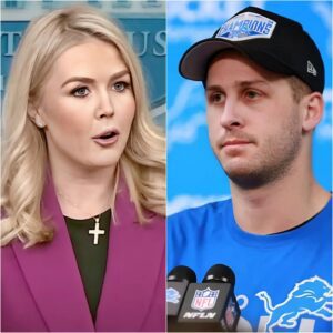 “YOU NEED TO BE SILENT!” — KAROLINE LEAVITT’S TWEET AGAINST JARED GOFF BACKFIRES SPECTACULARLY AS HE READS EVERY WORD ON LIVE TV, TURNING THE NATION’S EYES AND LEAVING THE STUDIO IN ABSOLUTE SILENCE!!