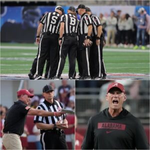 KALEN DeBOER’S FIVE-WORD BLAST SHAKES COLLEGE FOOTBALL AFTER OFFICIATING CREW IS SUSPENDED FOR ALABAMA’S FURIOUS COMEBACK LOSS TO OKLAHOMA