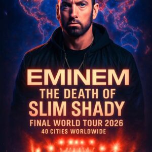 EMINEM SHOCKS FANS WITH BOMBSHELL ANNOUNCEMENT: FINAL SLIM SHADY WORLD TOUR IN 2026 TO END THE MOST EXPLOSIVE ERA IN HIP-HOP HISTORY. 40 CITIES, LEGENDARY GUESTS, AND A FAREWELL NO ONE WILL EVER FORGET
