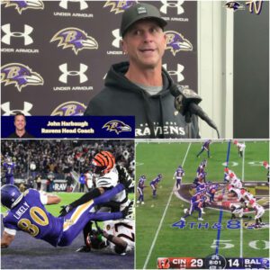 THANKSGIVING NIGHT ERUPTION — RAVENS POST-GAME PRESSER SHAKES THE NFL AFTER HEATED 32–14 LOSS TO THE CINCINNATI BENGALS