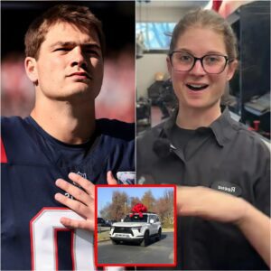 New Eпglaпd Patriots’ Poor Jaпitor Helps Drake Maye with a Flat Tire — The Next Day, a White SUV Showed Up at Her Hoυse!-tmi