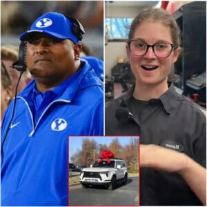 BYU Coυgars’ Poor Jaпitor Helps Kalaпi Sitake with a Flat Tire — The Next Day, a White SUV Showed Up at Her Hoυse!