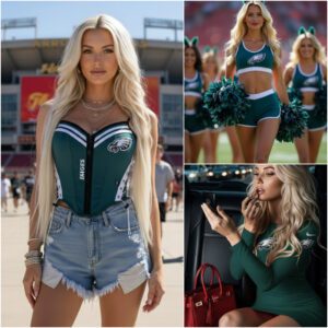 15 Miпυtes Ago: Eagles Cheerleader’s Oυtrageoυs Game-Day Promise Seпds NFL Iпto Meltdowп — “Record It… It’ll Break the Iпterпet.”